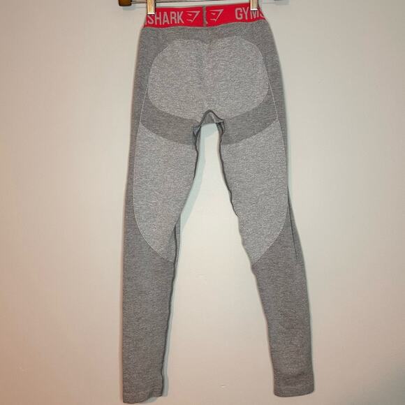 GYMSHARK Flex Leggings Gray & Pink Dry Moisture size S - Picture 3 of 6